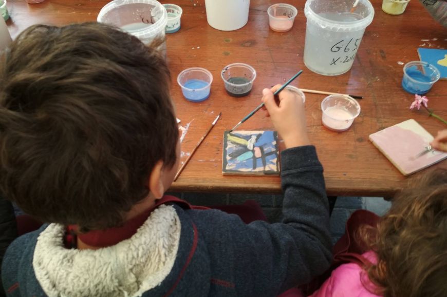 Taller de decoració de rajoles. 